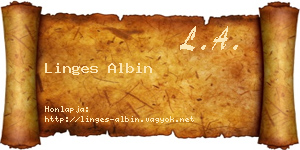 Linges Albin névjegykártya
